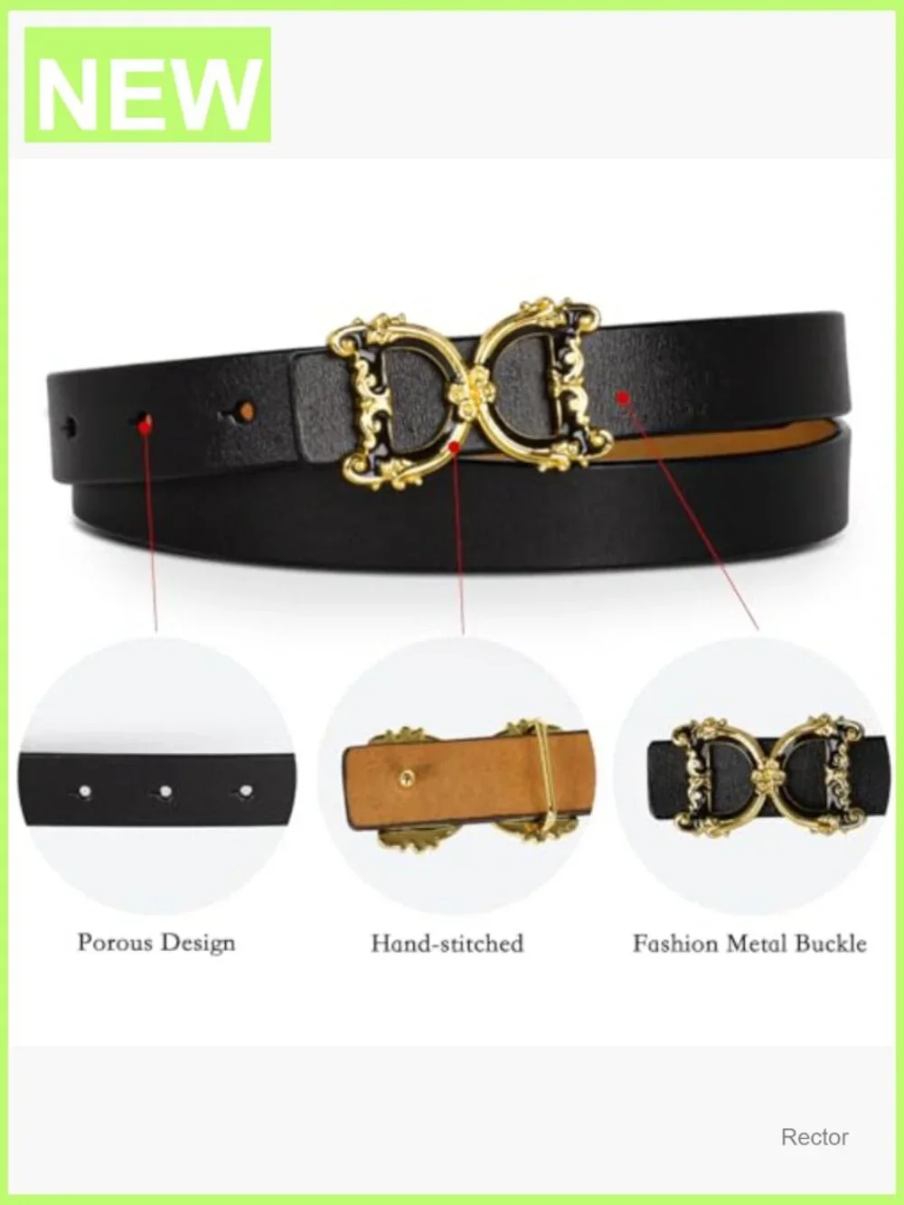 Women's Classic PU Leather Belt with Metal Buckle